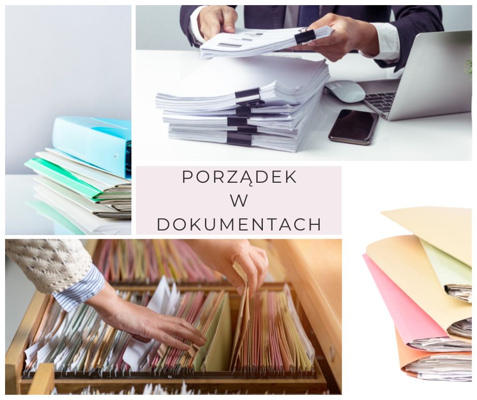 Decluttering, porządek w dokumentach, segregator ratunkowy, czerwony segregator,